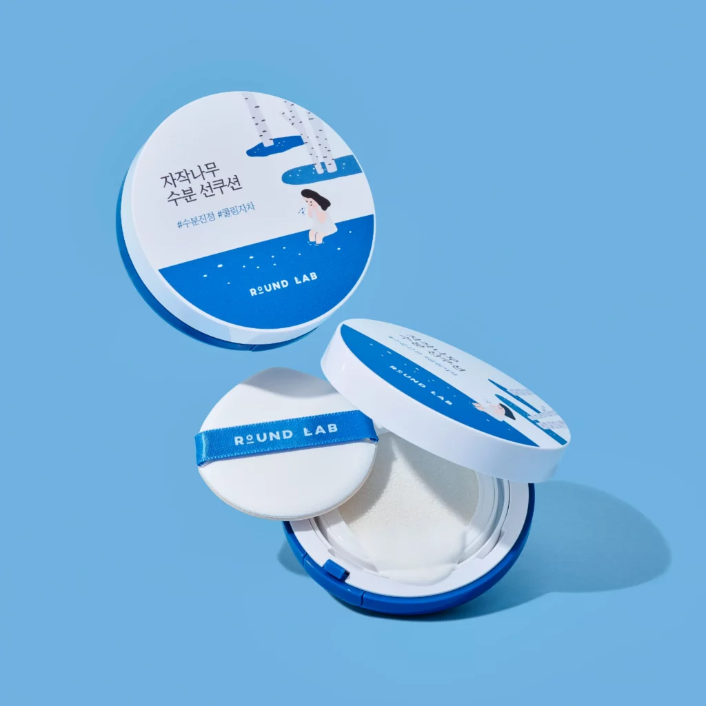 Солнцезащитный кушон Round lab Birch Juice Moisturizing Sun Cushion SPF50+ PA++++ — изображение 2