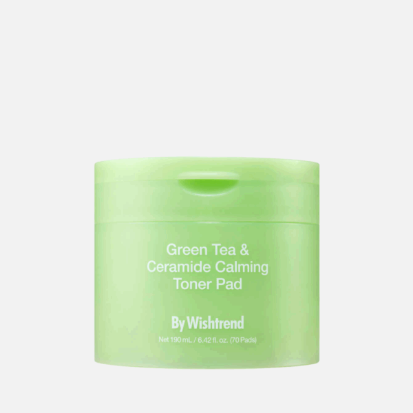 Успокаивающие пэды с зелёным чаем и церамидами By Wishtrend Green Tea & Ceramide Calming Toner Pad