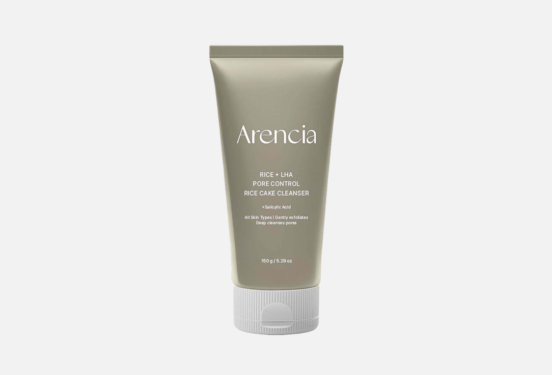 Пенка с кислотами от чёрных точек Arencia Rice + LHA Pore Control Rice Cake Cleanser
