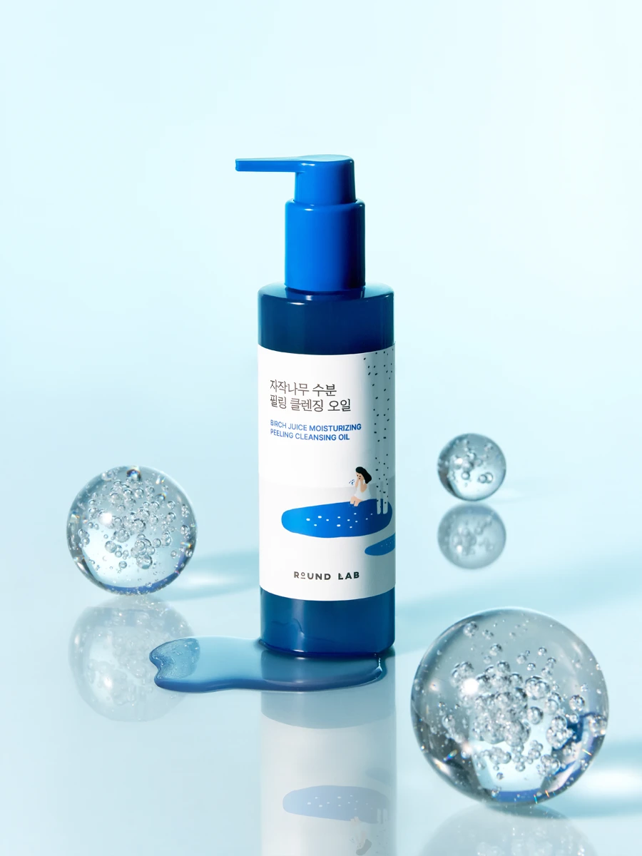 Гидрофильное масло с берёзовым соком и кислотами Round Lab Birch Juice Moisturizing Peeling Cleansing Oil — изображение 2
