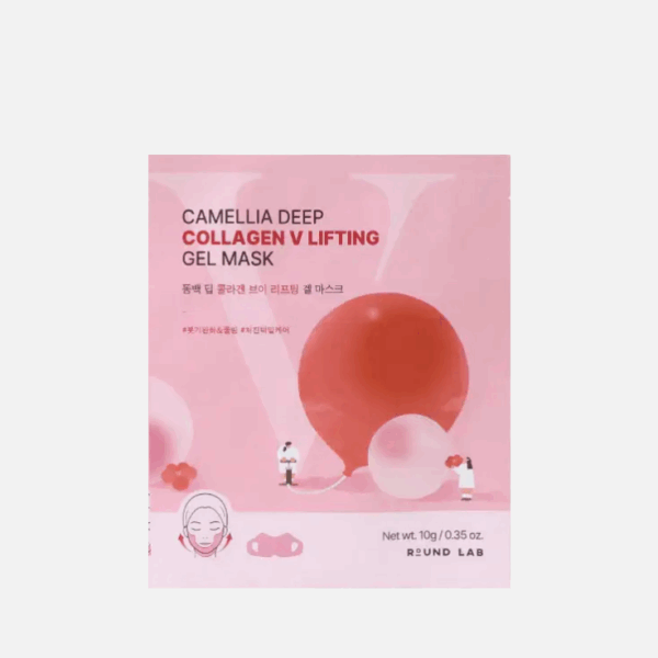 Лифтинг-маска для V-зоны с коллагеном Round Lab Camellia Deep Collagen V Lifting Gel Mask, 10 gr