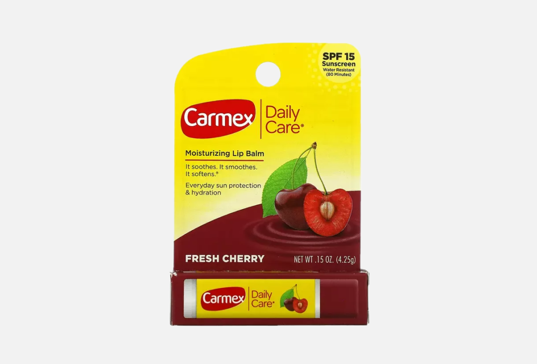 Бальзам для губ Carmex Daily Care Moisturizing Lip Balm Stick Fresh Cherry SPF 15, 4,25 g
