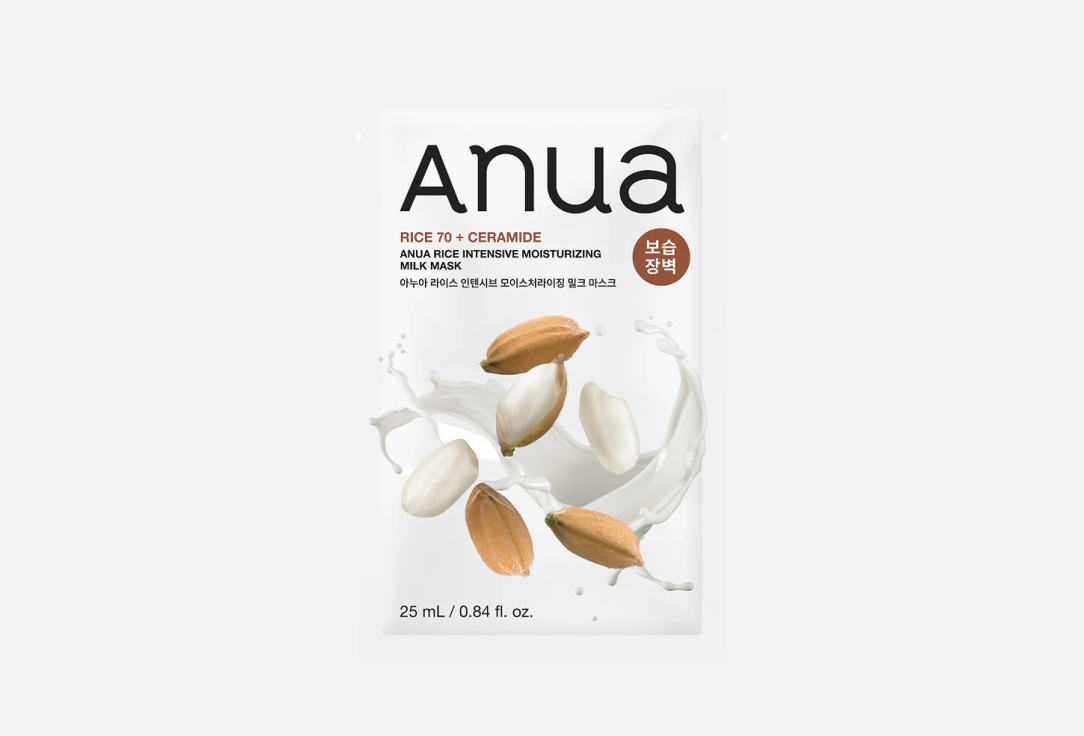 Увлажняющая тканевая маска Anua Rice 70+ Ceramide Intensive Moisturizing Milk Mask 25 ml