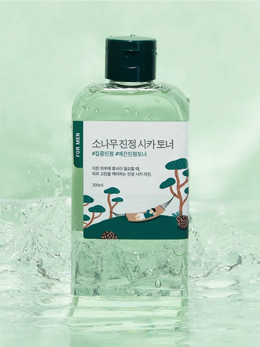 Мужской успокаивающий тонер Round Lab For Men Pine Calming Cica Toner 200 ml — изображение 3