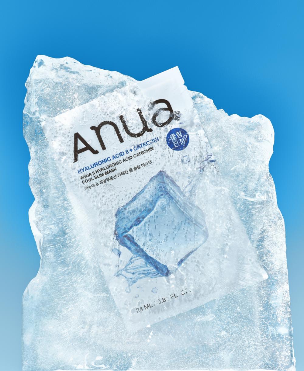 Успокаивающая маска с охлаждающим эффектом Anua 8 Hyaluronic Acid Catechin Cool Slim Mask 24ml — изображение 4