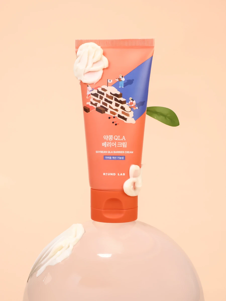 Усиленный барьерный крем с чёрной соей и пантенолом Round Lab Soybean QLA Barrier Cream 80 ml — изображение 2