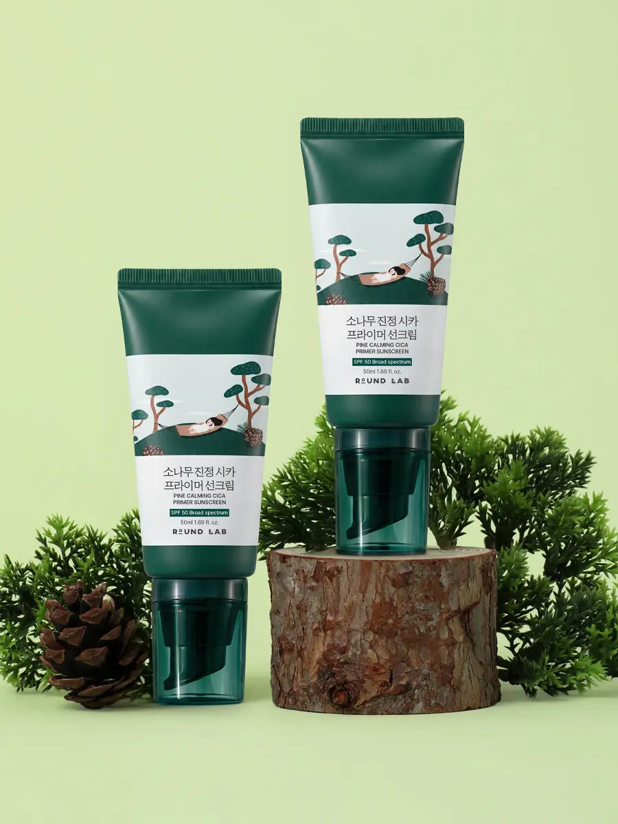Солнцезащитный крем-праймер Round Lab Pine Calming Cica Primer Sunscreen SPF 50+ PA++++ 40 ml — изображение 2