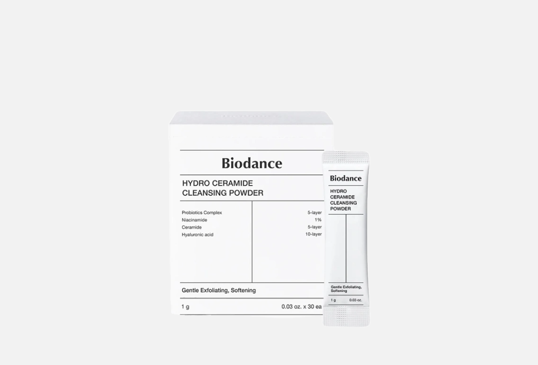 Энзимная пудра с пробиотиками и керамидами Biodance Hydro Ceramide Cleansing Powder 1 гр х 30 шт