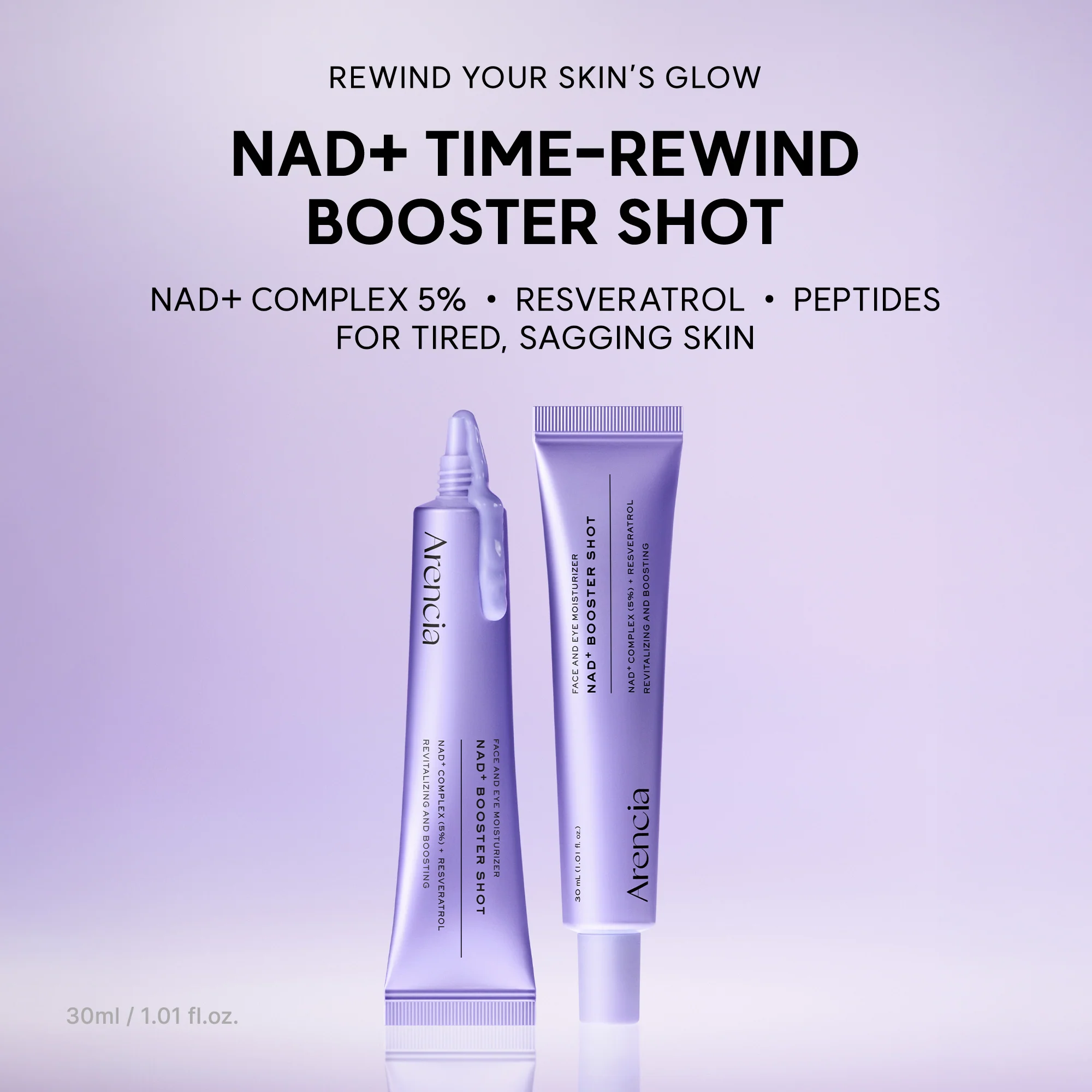 Антивозрастная бустер-сыворотка с комплексом NAD+ и пептидами Arencia NAD+ Booster Shot — изображение 2