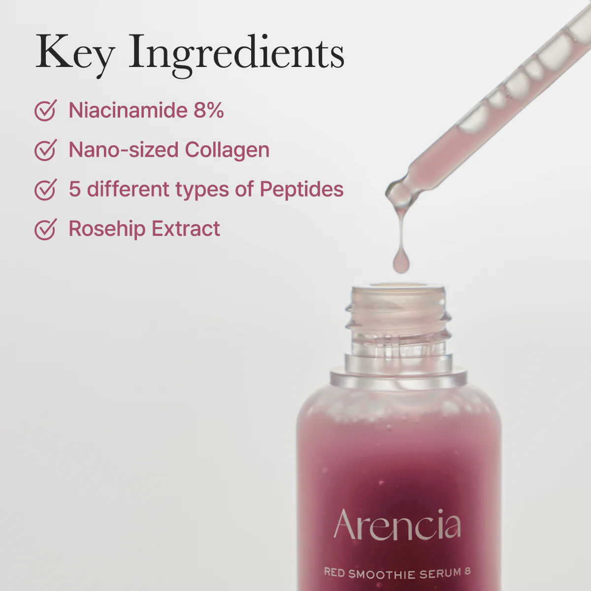 Сыворотка с 8% ниацинамидом Arencia Red Smoothie Serum 8 30 ml — изображение 3