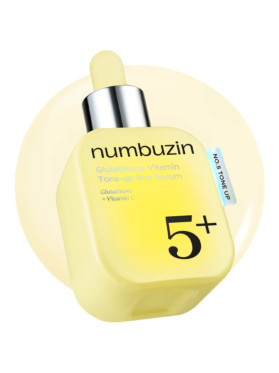 Солнцезащитная тонирующая сыворотка Numbuzin No.5+ Glutathione Vitamin Tone-up Sun Serum SPF50+ PA++++ 30 ml — изображение 4