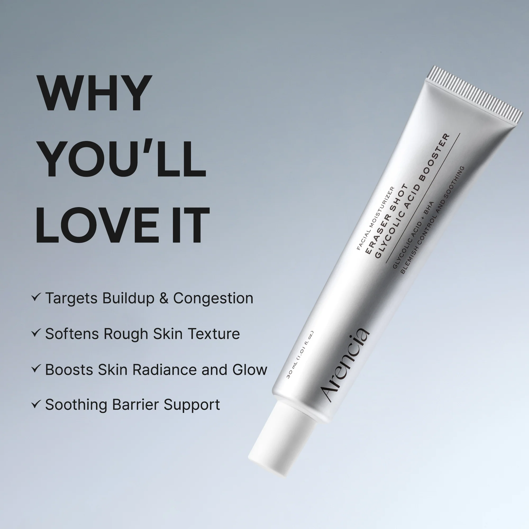 Сыворотка-бустер с гликолевой кислотой Arencia Eraser Shot Glycolic Acid Booster 30 ml — изображение 4