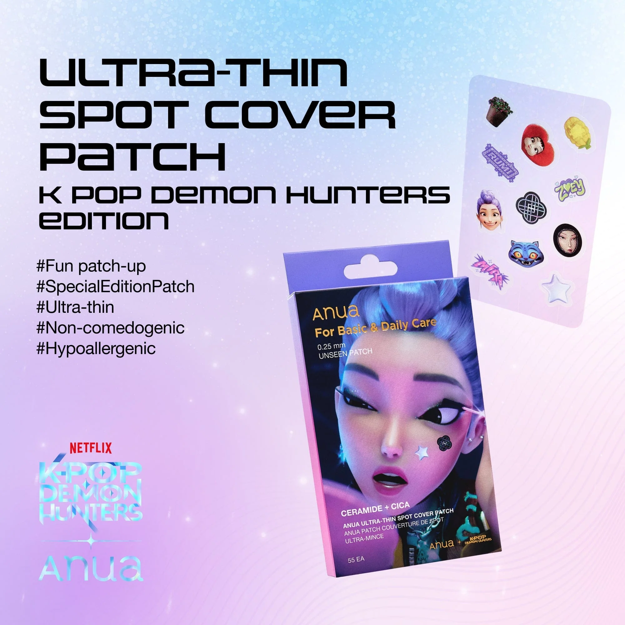 Патчи от прыщей Anua K-Pop Demon Hunters Ultra-Thin Spot Cover Patch 55ea — изображение 2